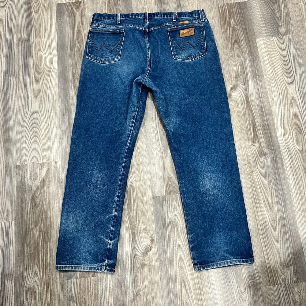Wrangler FR Flame Resistant FR13M WZ Mens Blue Straight Leg Work Jeans 42x32